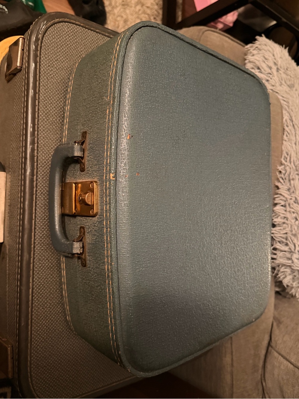 Vintage Blue Men's Carry Case Bag